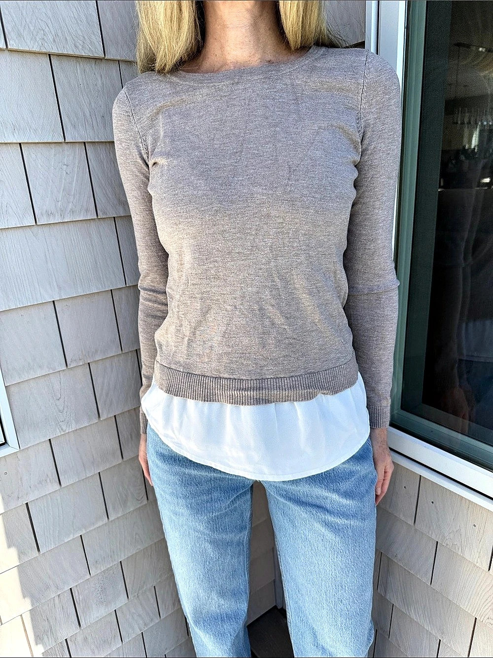 INC International Concepts Ruched Back Sweater Blouse Y2K Preppy